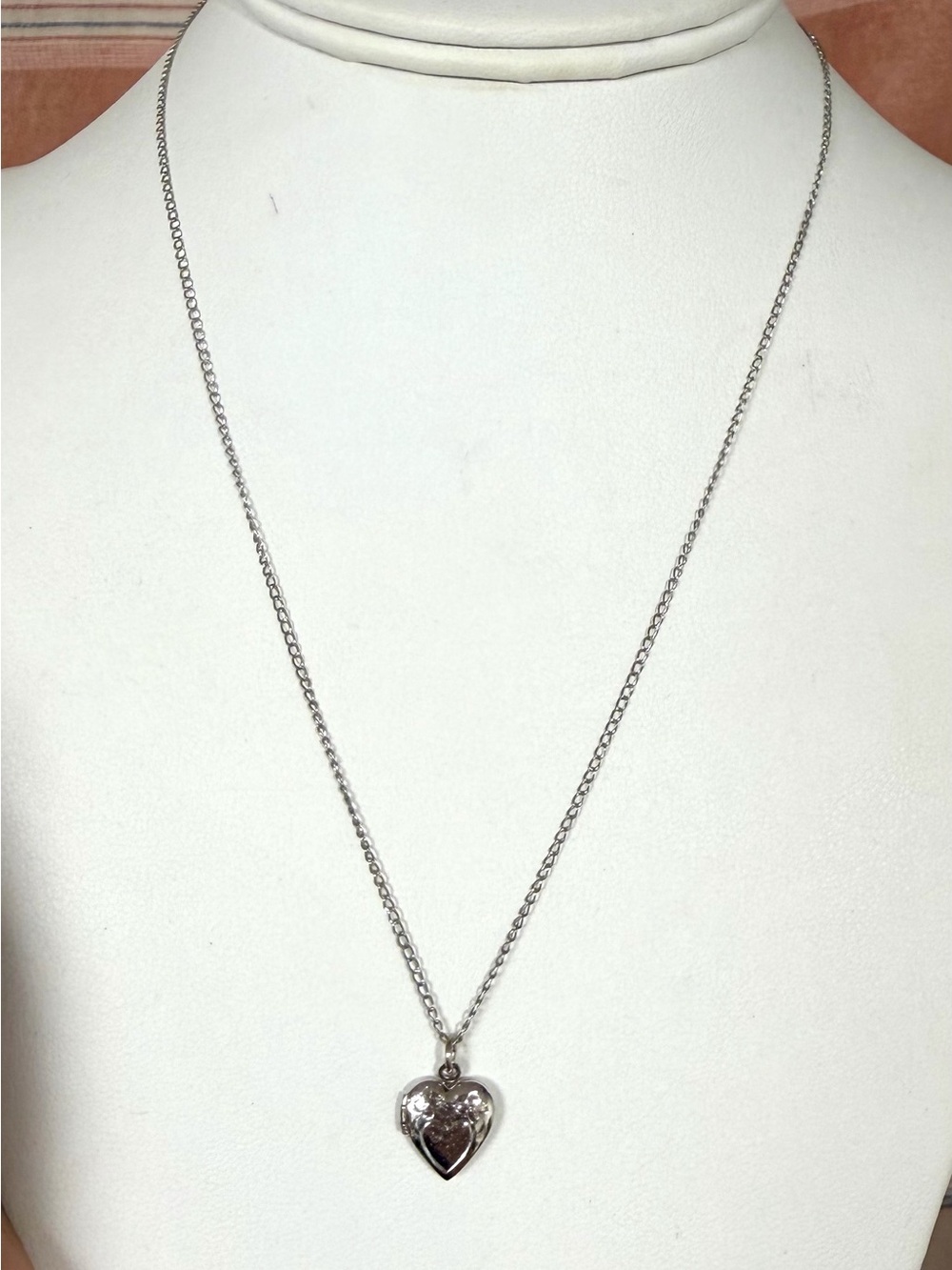 Silver Heart Locket Necklace